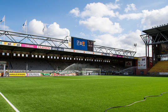Interiört på Borås arena innan fotbollsmatchen i