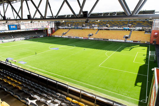 Interiört på Borås arena innan fotbollsmatchen i
