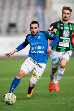 Norrbys Kardo Sarchel Aso Omar med GAIS Dardan Rexhepi i