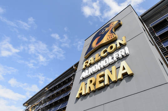 Falcon Alkoholfri Arena före fotbollsmatchen i Superettan