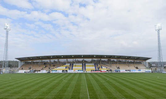 Falcon Alkoholfri Arena före fotbollsmatchen i Superettan