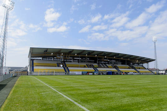 Falcon Alkoholfri Arena före fotbollsmatchen i Superettan