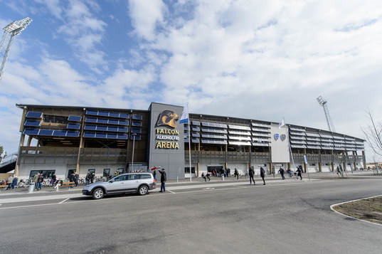 Falcon Alkoholfri Arena före fotbollsmatchen i Superettan