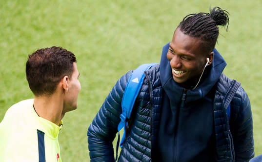 Sundsvalls Peter Wilson och AFC Eskilstunas Mauricio