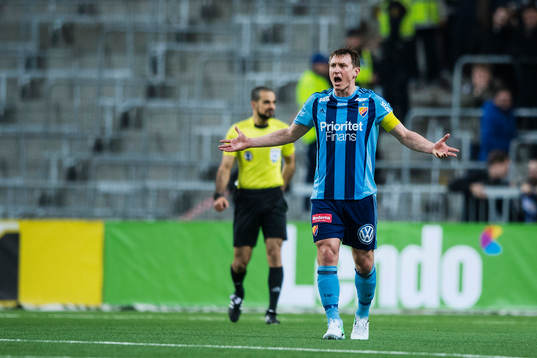 Djurgårdens Kim Källström reagerar