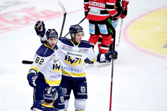 s Kevin Stenlund och Anton Bengtsson jublar