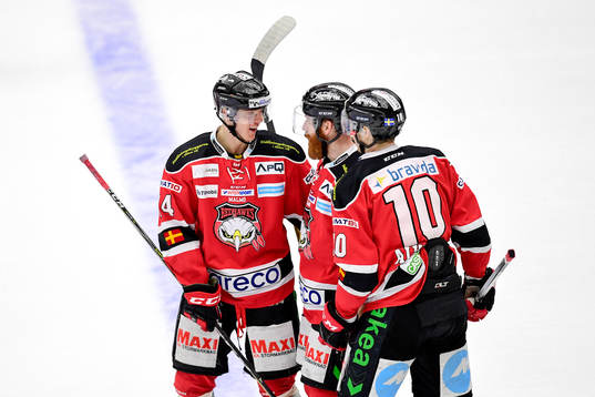 Malmö Redhawks Carl-Johan Lerby, Jens Olsson och Robin