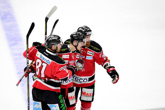 Malmö Redhawks Carl-Johan Lerby, Ilari Filppula och Jens