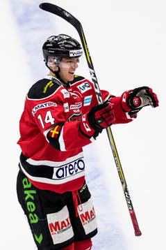 Malmö Redhawks Carl-Johan Lerby jublar