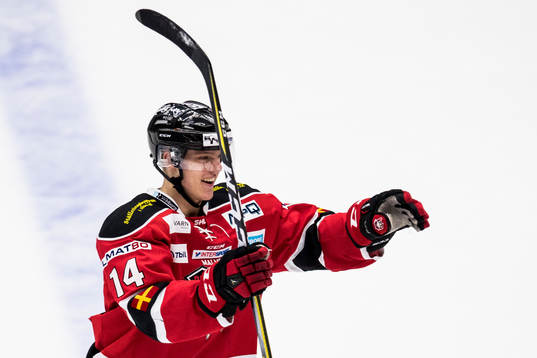 Malmö Redhawks Carl-Johan Lerby jublar