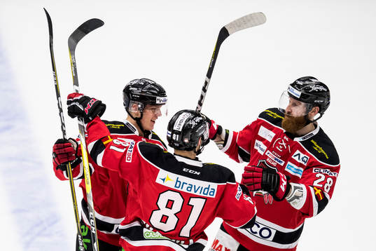 Malmö Redhawks Carl-Johan Lerby jublar