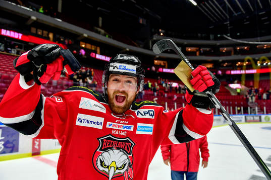 Malmö Redhawks Nichlas Hardt jublar