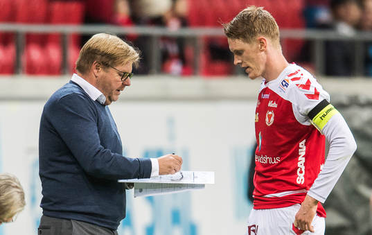 Kalmars tränare Peter Swärdh och Rasmus Elm