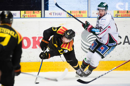 Brynäs Pathrik Westerholm och Frölundas Matt Donovan
