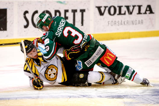Frölundas Carl Grundström och Brynäs Jesper Jensen