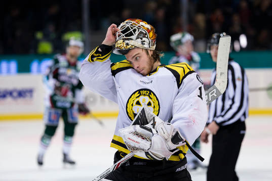Brynäs målvakt Felix Sandström deppar