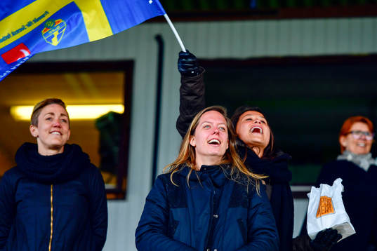 Rosengårds sportchef Therese Sjögran, Lina Nilsson och