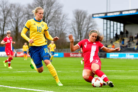 Sveriges Lina Hurtig och Kanadas Shelina Zadorsky