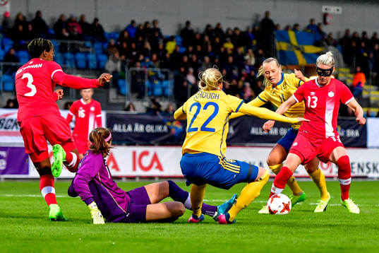 Sveriges Stina Blackstenius och Olivia Schough oroar