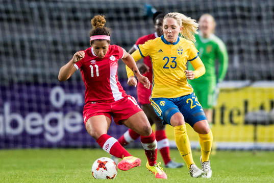 Kanadas Desiree Scott och Sveriges Elin Rubensson