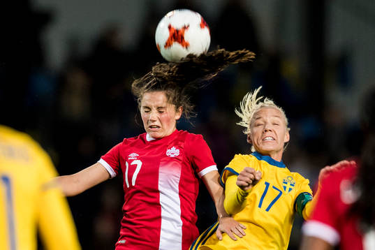 Kanadas Jessie Fleming och Sveriges Caroline Seger