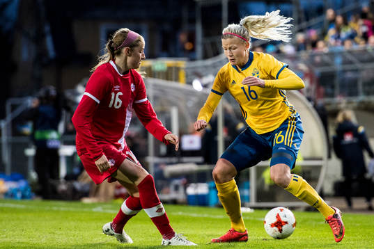 Sveriges Hanna Glas mot Kanadas Janine Beckie