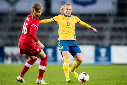 Sveriges Magdalena Eriksson och Kanadas Janine Beckie