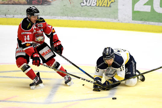 s Filip Sandberg och Malmö Redhawks Carl-Johan Lerby