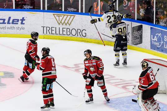 Malmö Redhawks Stefan Warg och Christoffer Forsberg  deppar