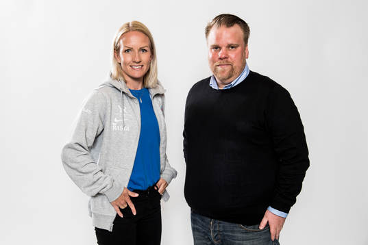 Eskilstunas Petra Johansson och tränare Viktor Eriksson