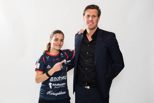 Linköpings Marija Banusic och tränare Kim Björkegren