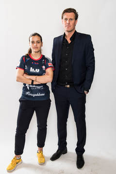 Linköpings Marija Banusic och tränare Kim Björkegren