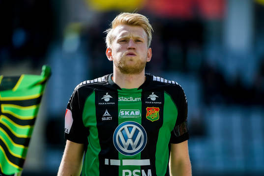 GAIS Carl Nyström före fotbollsmatchen i Superettan