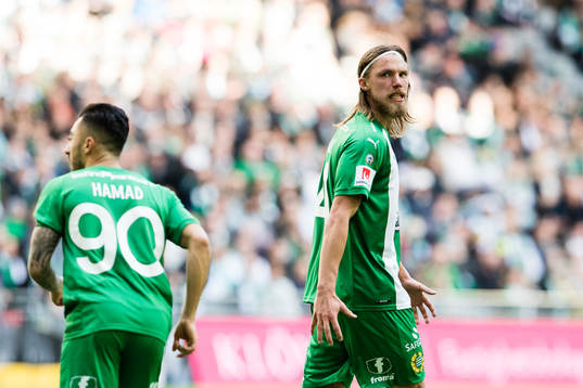 Hammarbys Björn Paulsen reagerar