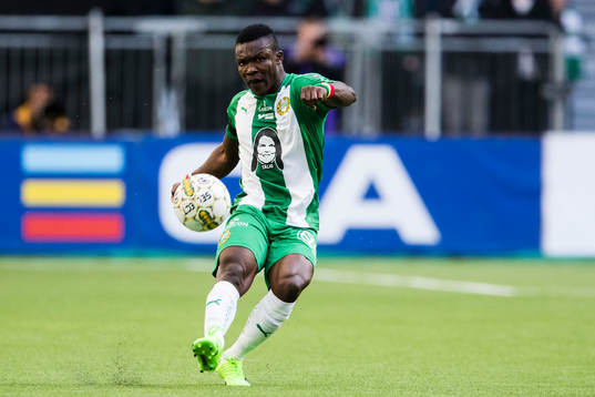 Hammarbys Joseph Aidoo med bollen