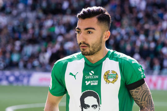 Hammarbys Jiloan Hamad med sorgeband