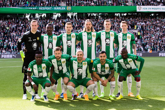 Hammarbys startelva innan fotbollsmatchen i Allsvenskan