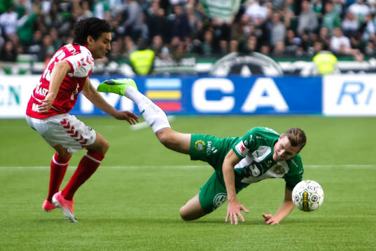 Kalmars Emin Nouri och Hammarbys Richard Magyar