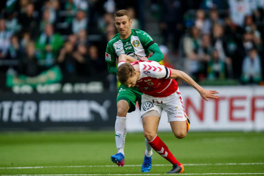 Kalmars Svante Ingelsson och Hammarbys Mario Musa