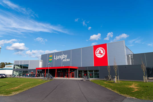 Generell exteriör vy på Ljungby arena före