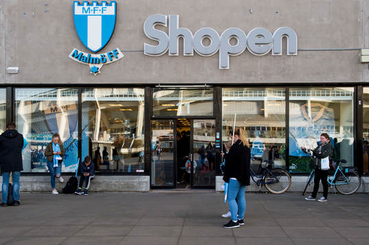 Exteriör över Malmö FFs shop