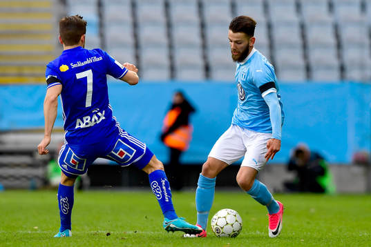 Sundsvalls Kristinn Steindorsson och Malmö FFs Erdal Rakip