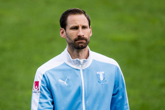Malmö FFs målvakt Johan Wiland uunder fotbollsmatchen i