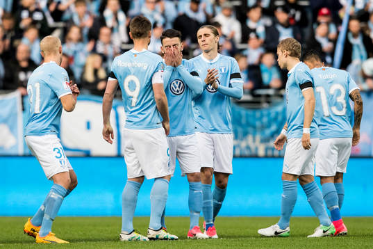 Malmö FFs Erdal Rakip och Pawel Cibicki deppar