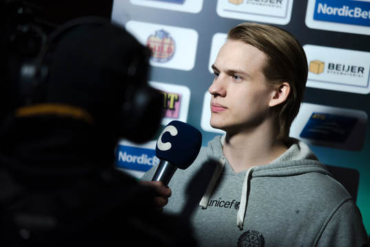 Brynäs Oskar Lindblom före semifinal 6 i SM-slutspelet i