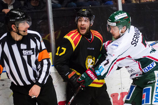 Brynäs Pathrik Westerholm och Frölundas Henrik Tömmernes