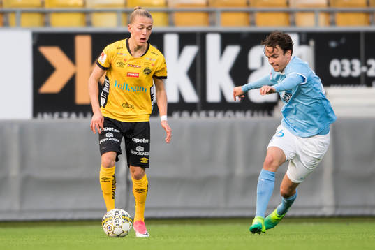 Elfsborgs Jesper Karlsson och Malmö FFs Andreas Aalen