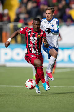 Östersunds Alhaji Gero mot Norrköpings Linus Wahlqvist