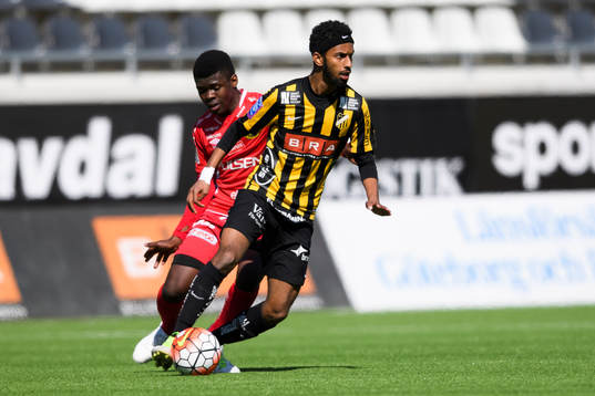 Häckens Mirad Garza och Elfsborgs Chris Makindu