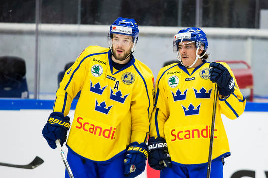 Sveriges Oscar Fantenberg (v) och Andre Petersson (h)